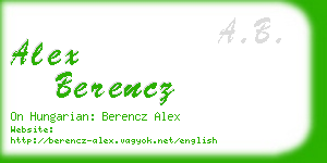 alex berencz business card